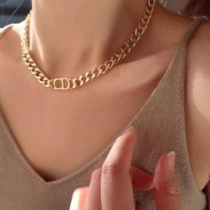 Dior gold choker chain necklace
